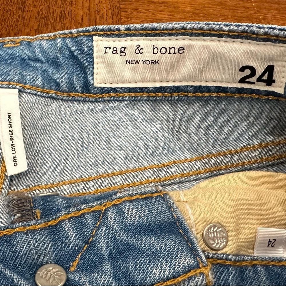 Rag & Bone Dre Low Rise Cutoff Denim Shorts, Jade, Size 24 - Picture 12 of 15